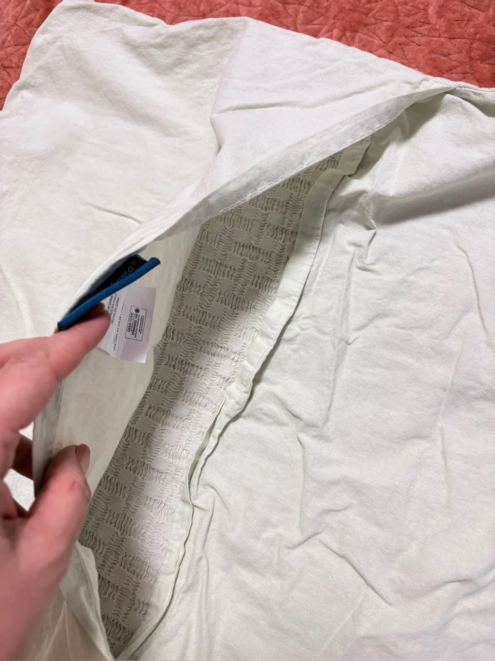 Tommy Bahama Home Basketweave Mint Textured Cotton Full Queen Duvet Shams Set